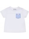 t-shirt in jersey con taschino a righe goffrate