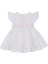 vestito in poplin elasticizzato con smock su cintura separata