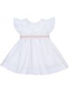 vestito in poplin elasticizzato con smock su cintura separata