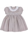 cotton micro checks dress with smock