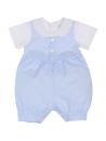 jersey and microchecks romper with fake gillet