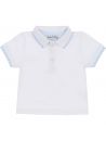 polo in jersey con rifiniture a quadretti goffrati