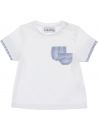 jersey t-shirt with seersucker stripes finishings and pockets 