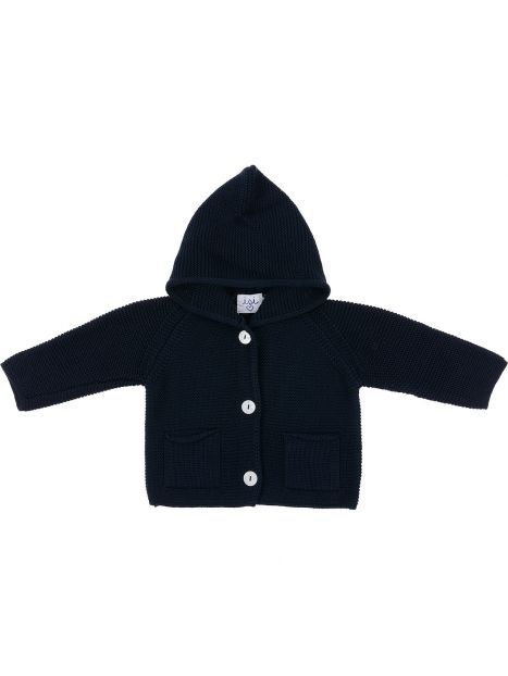 giacca in cotone con cappuccio e bottoni