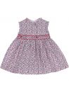 fabrics flowers printed dress with smock on tone