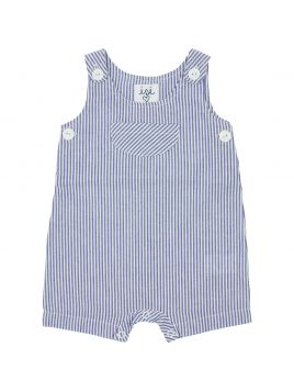 seersucker stripes dungarees with frontal pocket