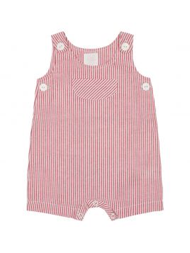 seersucker stripes dungarees with frontal pocket