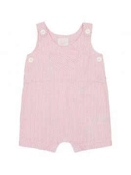 seersucker stripes dungarees with frontal pocket