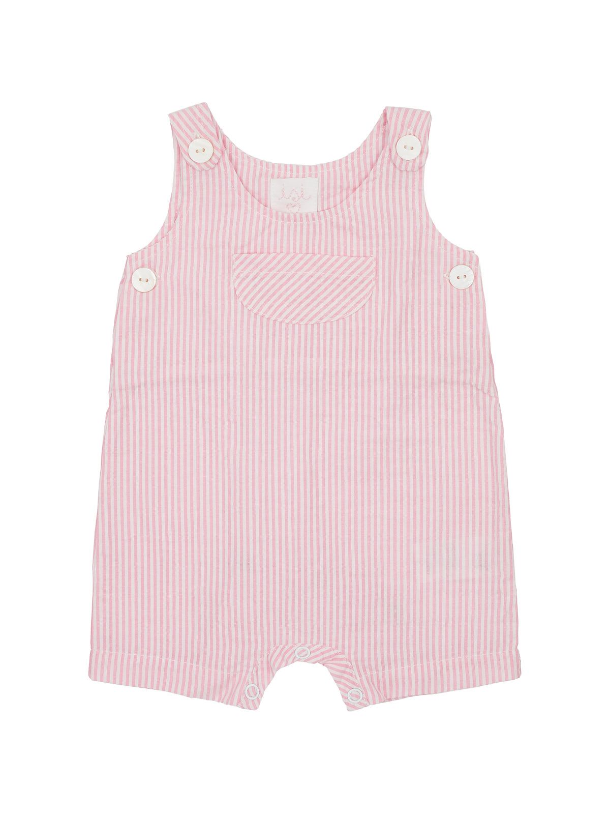 seersucker stripes dungarees with frontal pocket