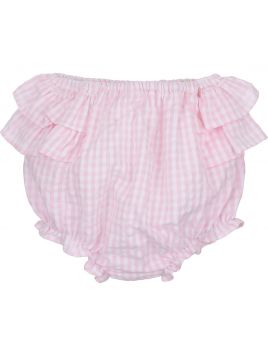 culotte a quadretti goffrati con frill 