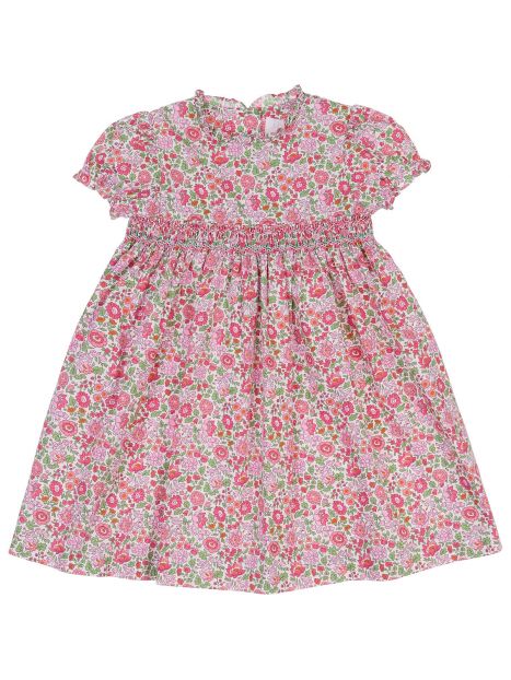 vestito in tessuto stampato con smock