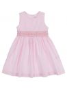 vestito a quadretti goffrati con smock 