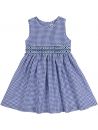 vestito a quadretti goffrati con smock 