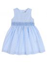 vestito a quadretti goffrati con smock 