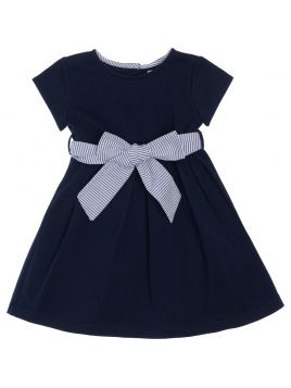 jersey dress with seersucker stripes belt