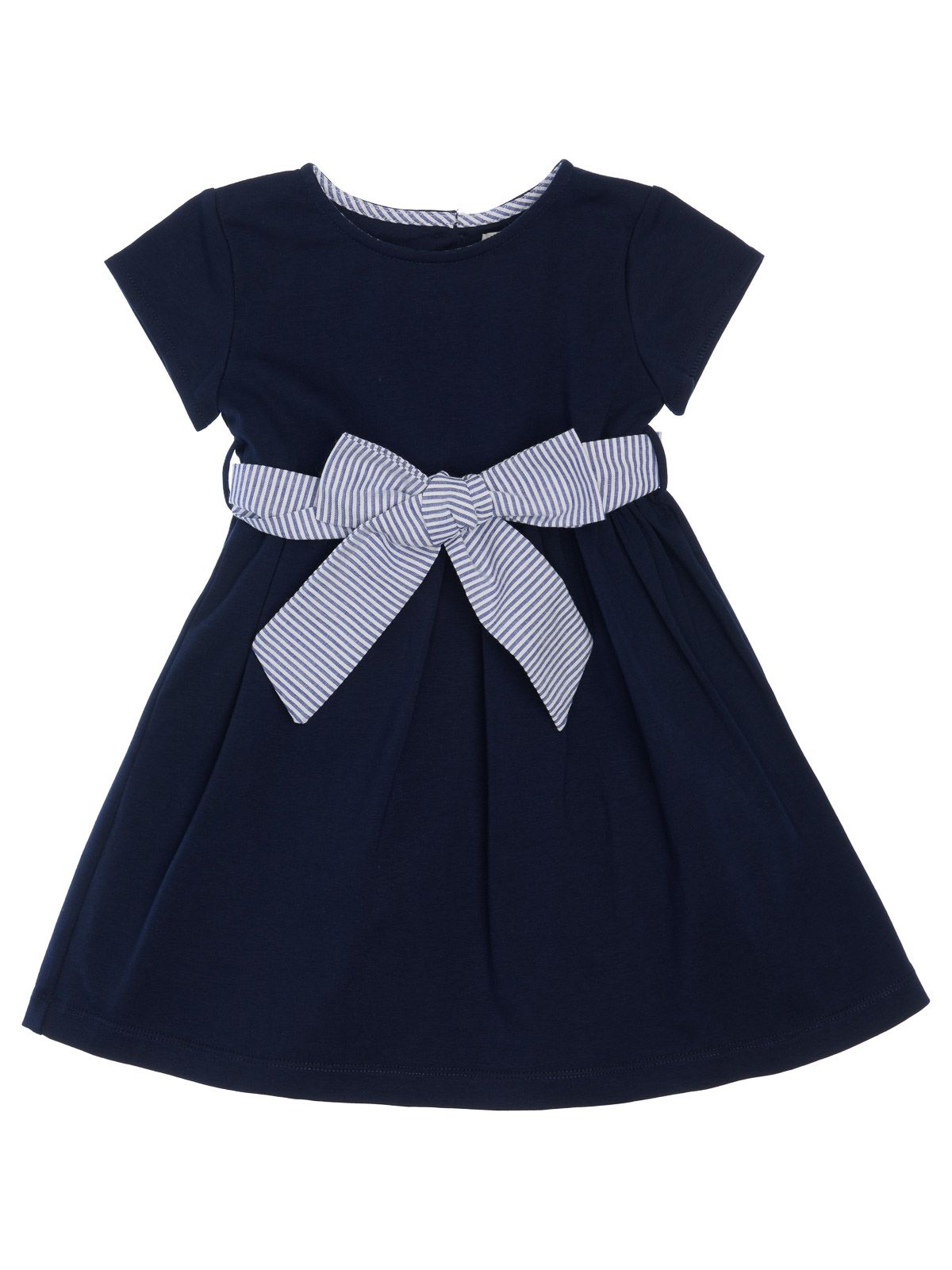 jersey dress with seersucker stripes belt