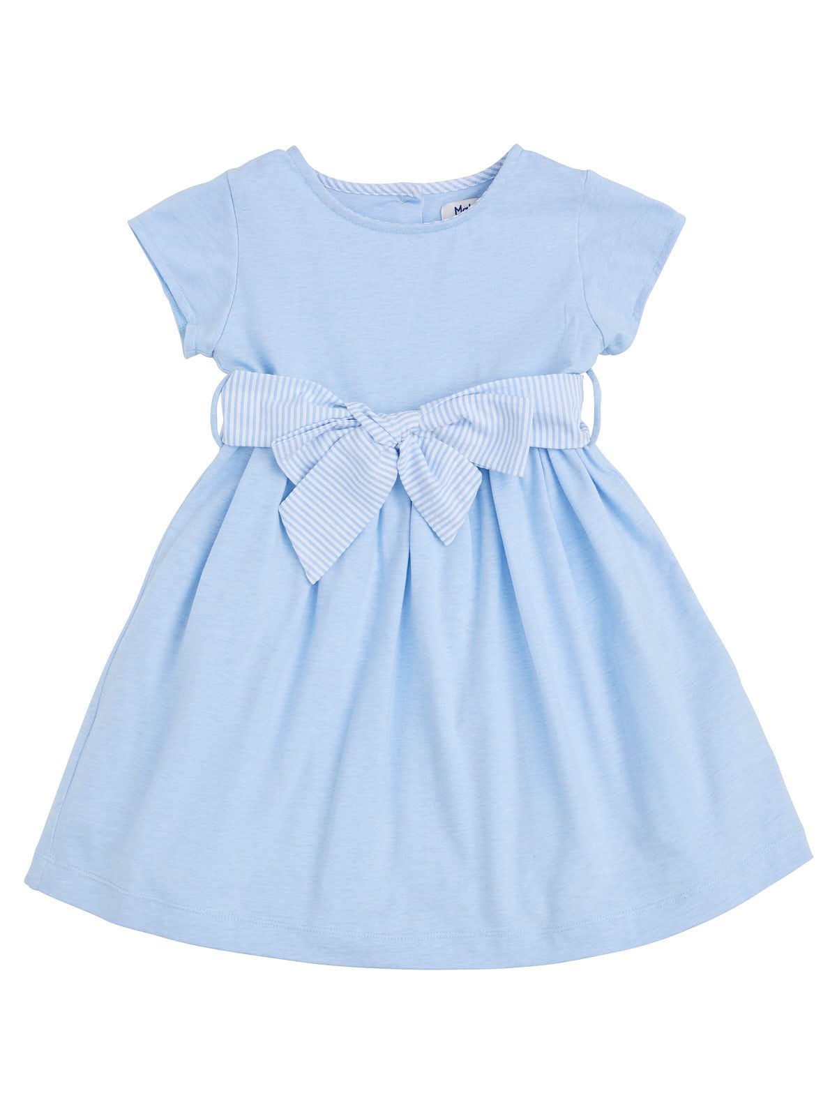 jersey dress with seersucker stripes belt