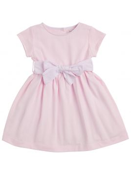 jersey dress with seersucker stripes belt