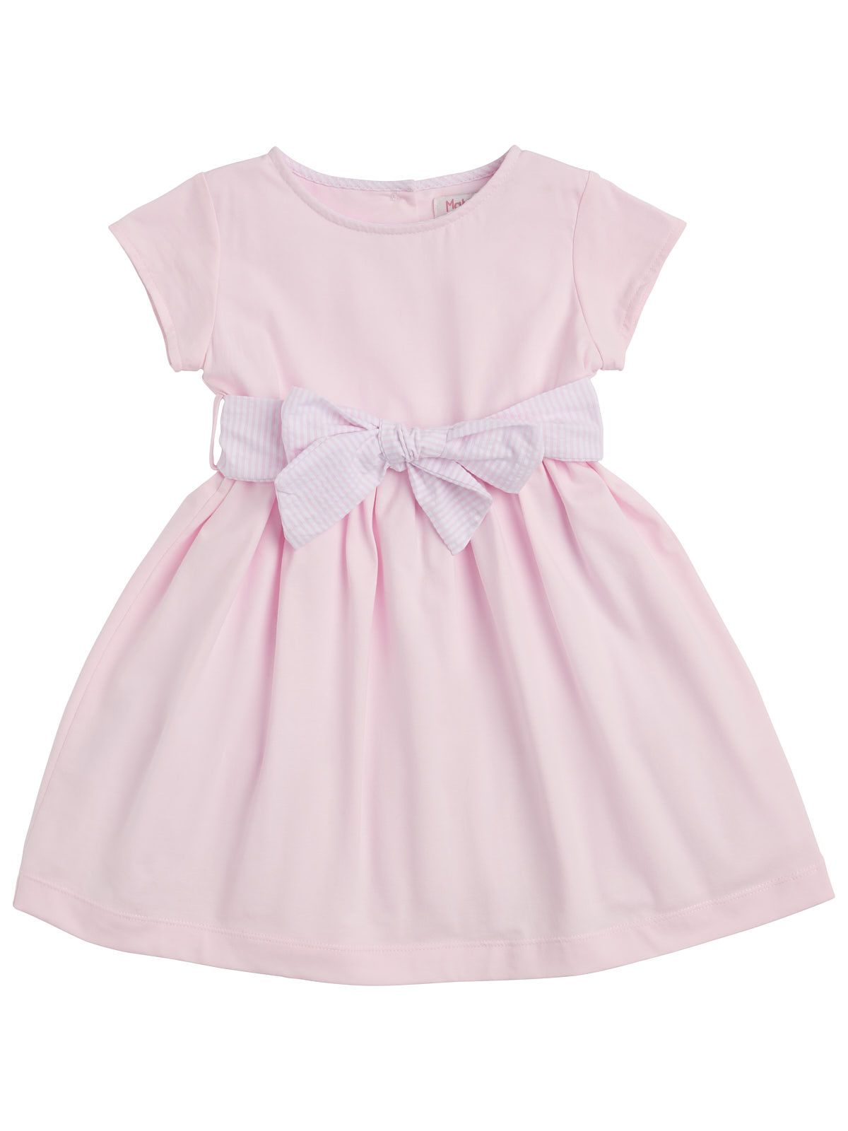 jersey dress with seersucker stripes belt