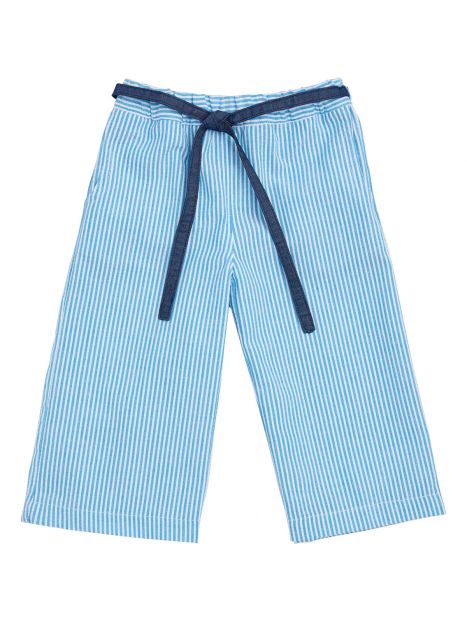 pantaloni palazzo a righe goffrate