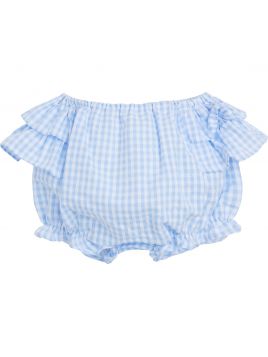 culotte a quadretti goffrati con frill 