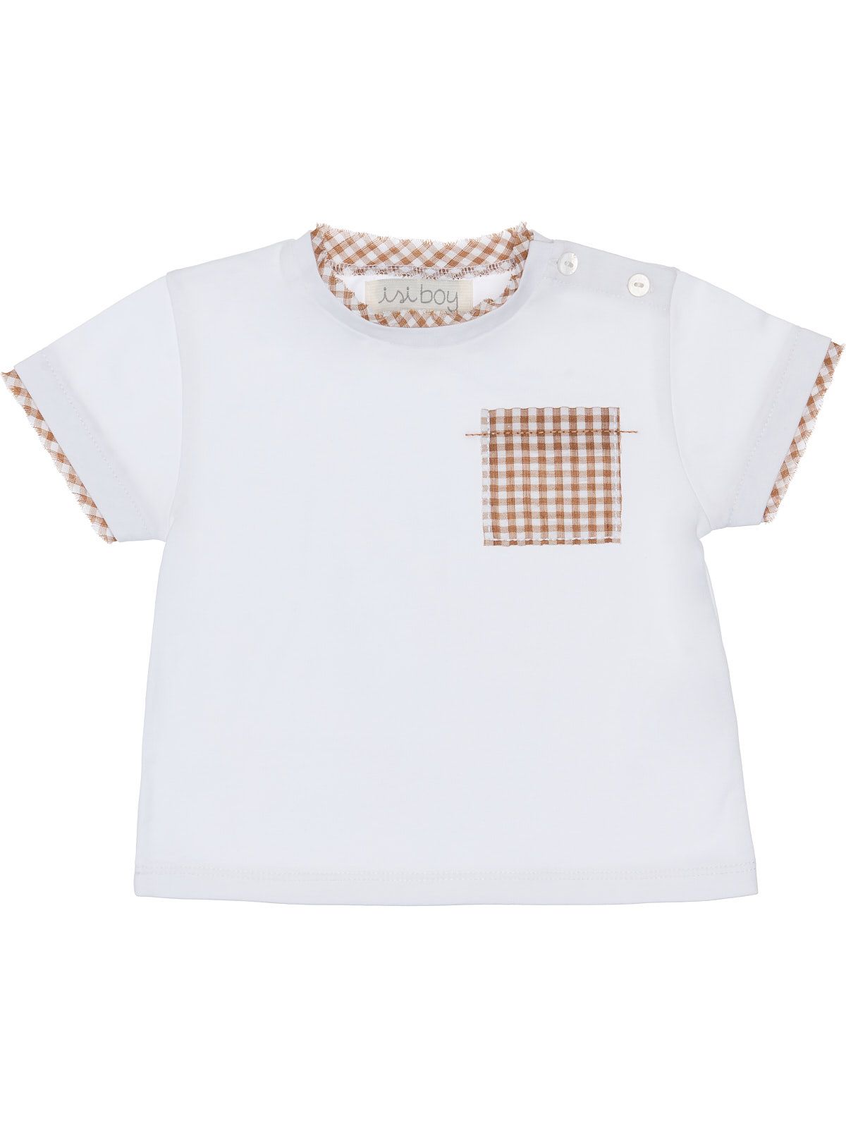jersey T-shirt with checked cotton pocket