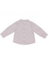 camicia a micro quadretti con colletto alla coreana 
