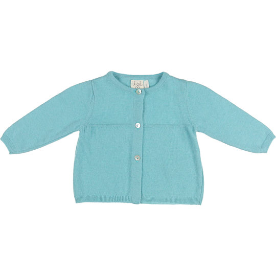 cardigan in lana/cashmere con arricciatura