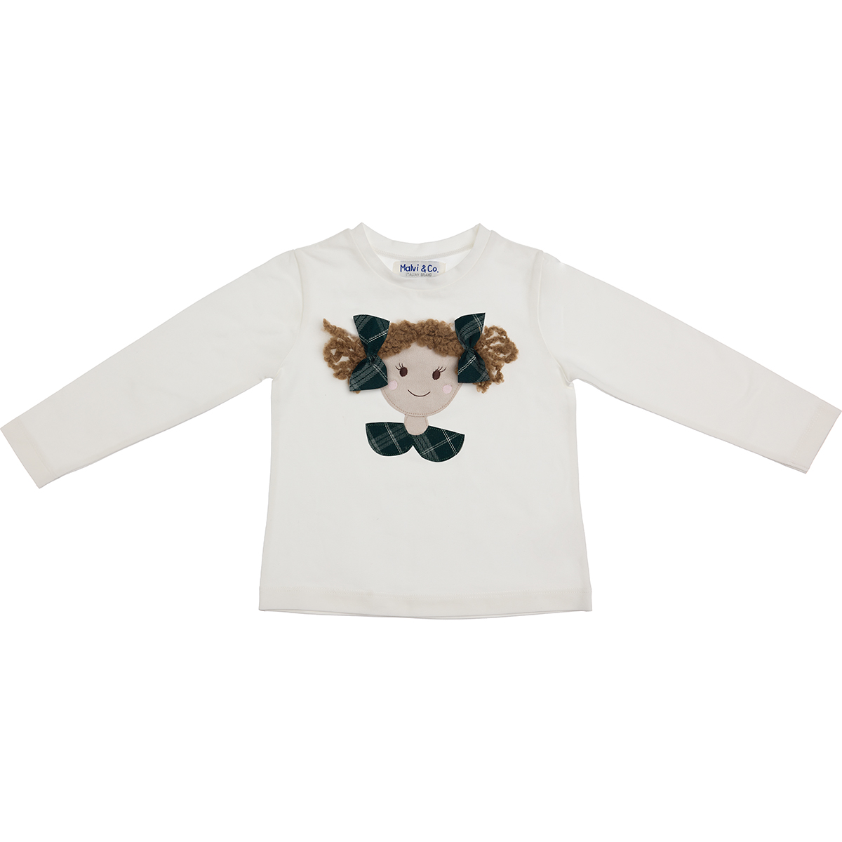 t-shirt in jersey con patch bambola