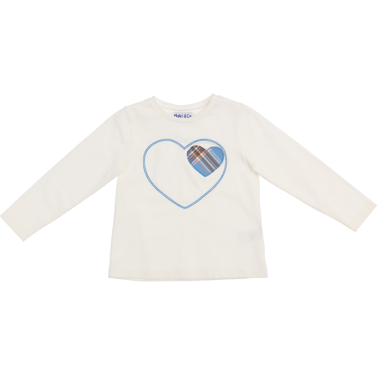 T-shirt in jersey con patch e ricamo cuore 