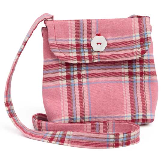 borsetta con manici lunghi in tartan moda