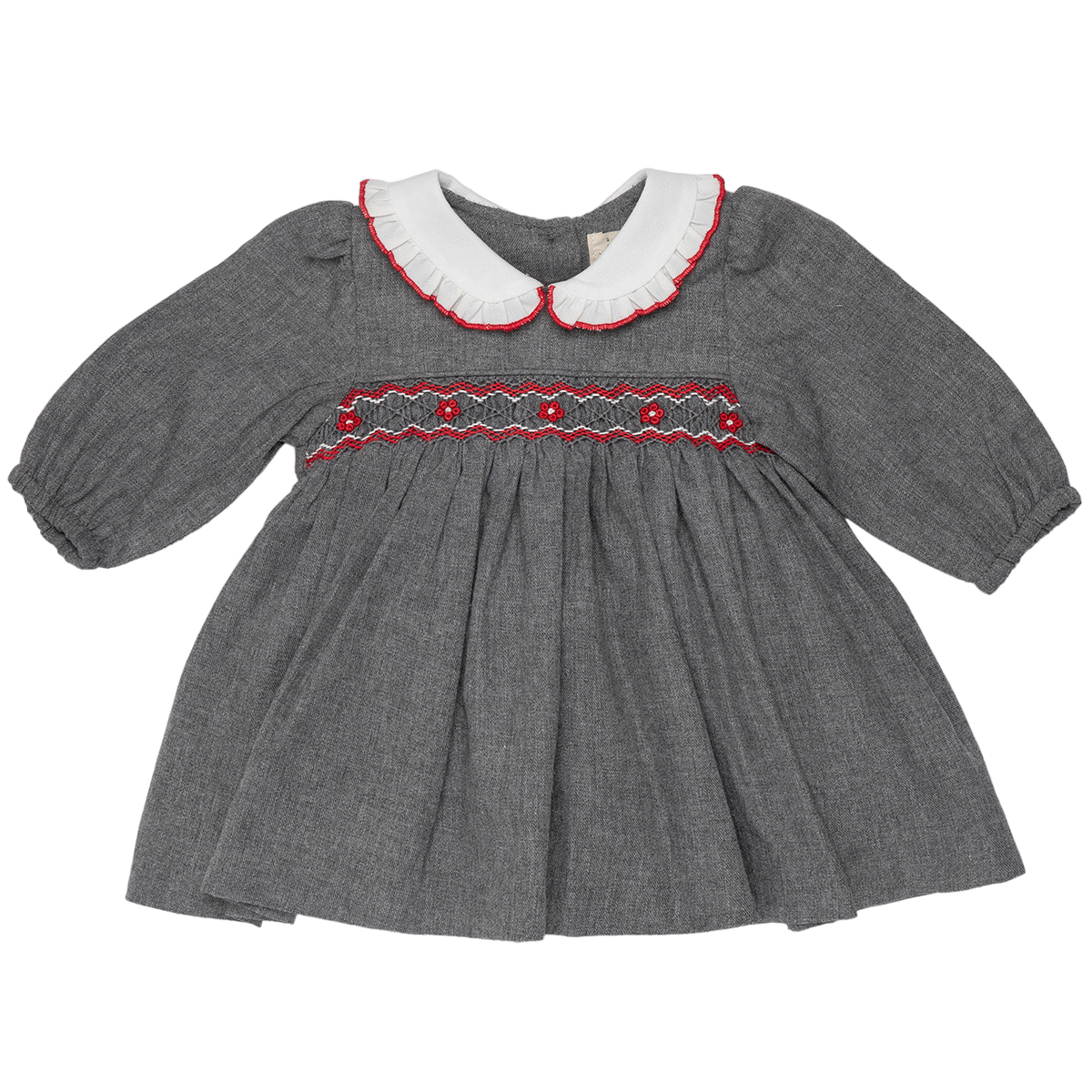 vestito in flanella con smock a MANICA LUNGA