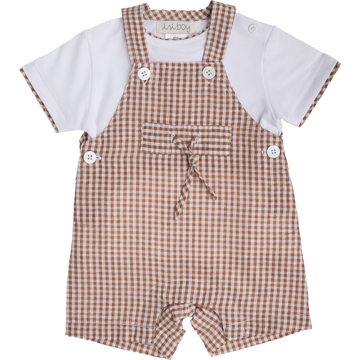 set - jersey T-shirt and seercucker checks dungarees