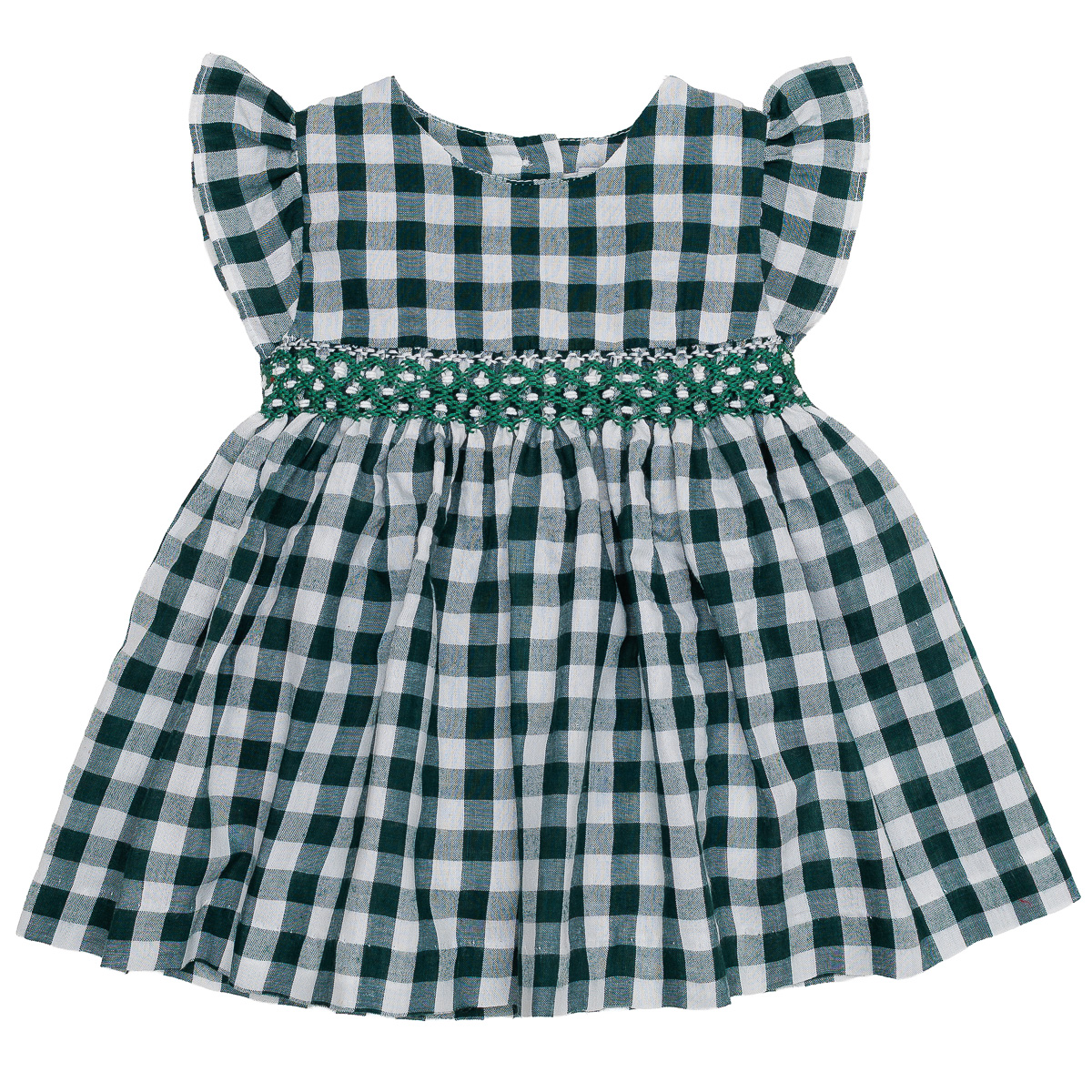 big checks dress with diamond embroidery