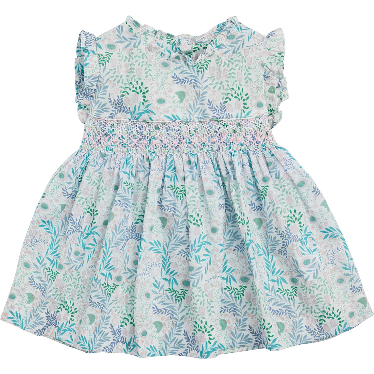 flower printed dress with smock