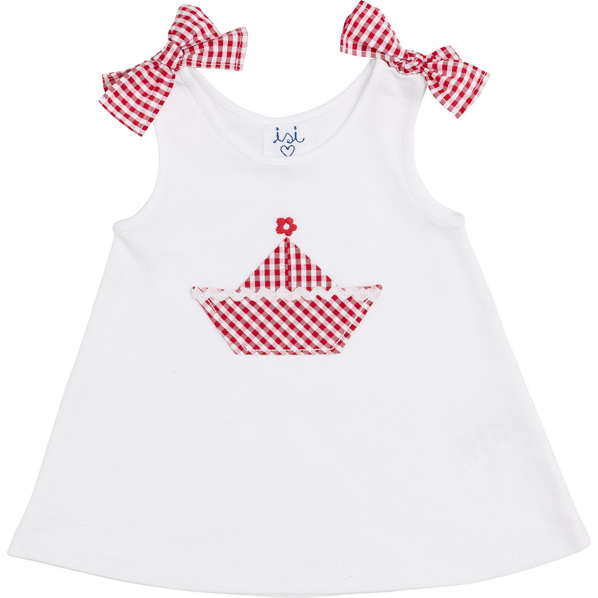piqué jersey dress withseersucker checks small boat patch
